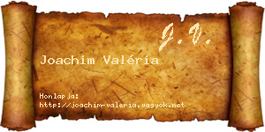 Joachim Valéria névjegykártya